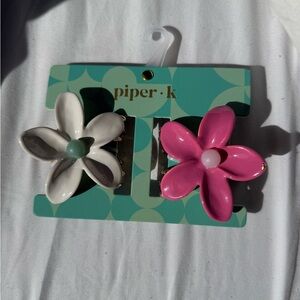 Piper Pink and White Flower Hair Accessories